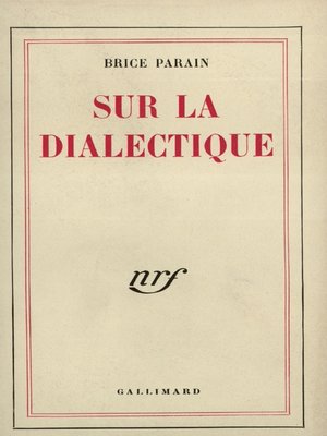 cover image of Sur la dialectique